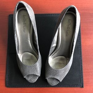 Kelly & Katie Grey Peep Toe Heels